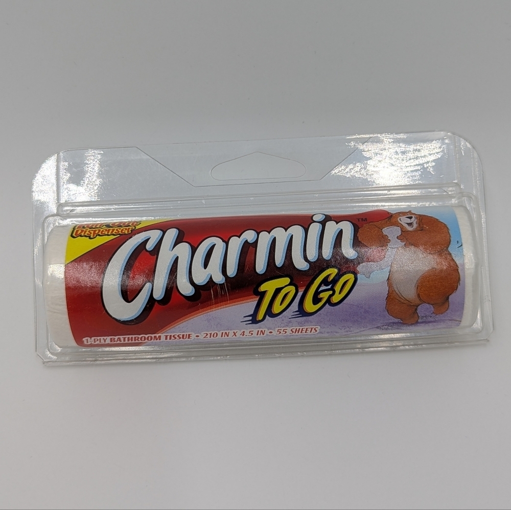 Vintage Charmin To Go Travel Toilet Paper Roll 55 Sheets New Sealed 2003 Retro